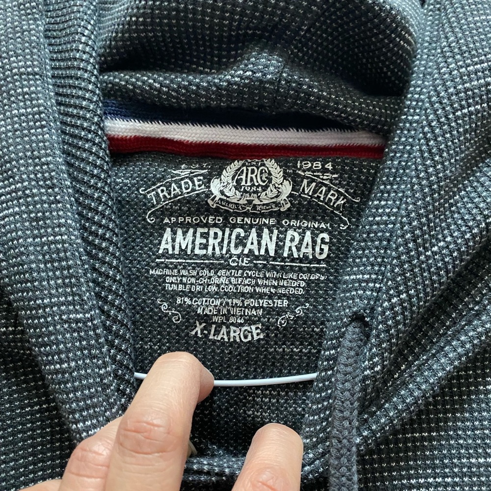 Mens American Rag thin thermal long sleeve hoodie
